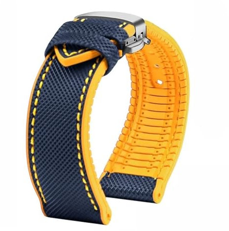 GNUFOPI Correa de Reloj de Caucho fluorado Azul Compatible con Swatch X Blancpain Five Oceans Compatible con Correa de Reloj Deportivo Fifty Fathoms for Hombres y Mujeres(Rose Green)