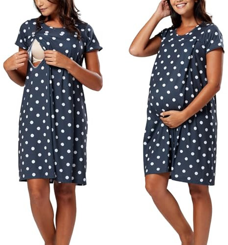 Chemise de Nuit Allaitement, Chemise de Nuit Maternité, 3 en 1 Allaitement, Hôpital et Grossesse, Confort Maximal, Pyjama Allaitement Maternité, Pyjama Maternité Accouchement