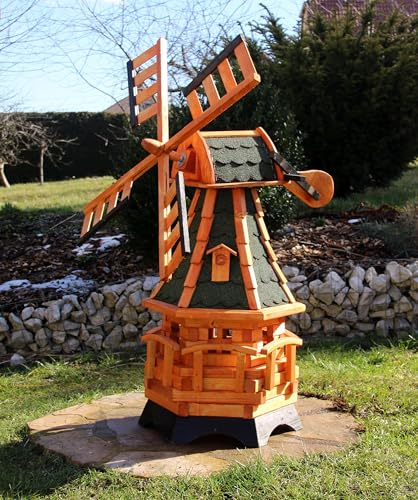 2025 Windmühle 1,00 m aus Holz mit Solar Typ 19.1 (grün)