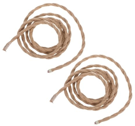 Sewroro 2 pezzi Cavo Elettrico Vintage in Corda Intrecciata Filo Lampada Industriale Sicuro e Resistente per Lampadari Sospesi Stile e