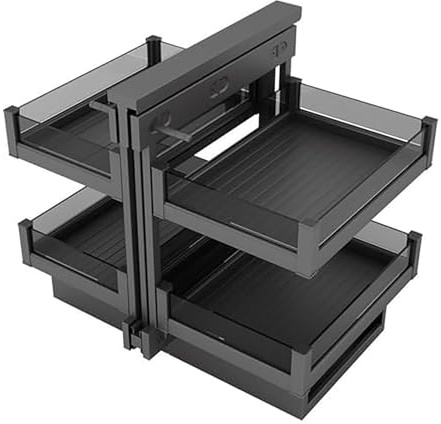 Pull-Out Organizer for Corner Kitchen cabinets with 4 Baskets,Open on the Left and Open on the Right; Storage Shelf for Corner Kitchen cabinets 800