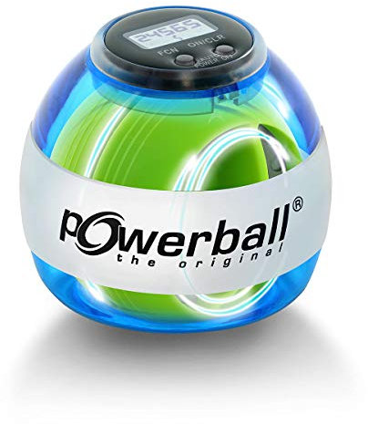Powerball Max Blue, gyroskopischer Handtrainer mit blauem Lichteffekt inkl. Drehzahlmesser, transparent-blau, das Original von Kernpower
