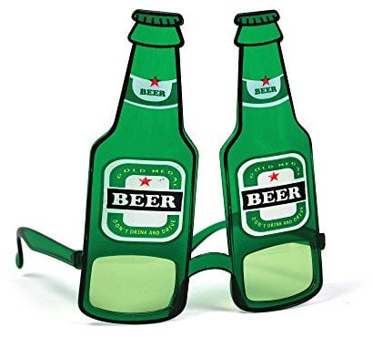 Bristol Novelty BA278 Beer Bottle Glasses, Unisex-Adult, One Size, Green