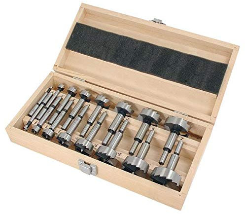16 PIECE FORSTNER DRILL BIT SET IN WOODEN CASE