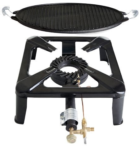PaellaWorld 404012 Kit de réchaud avec plaque de cuisson en fonte légère