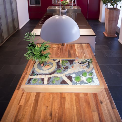 GREEN24 Miniaturgarten - Zimmergarten, Kleiner mobiler Garten - der Garten für die Wohnung - Grundversion Birke hell gewachst