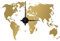 WANDKINGS Weltkarte Wanduhr Wandtattoo (Farbe: Uhr=Schwarz, Aufkleber=Gold)