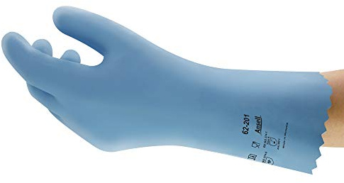 VersaTouch Ansell AlphaTec 62-201 Latex-Handschuhe, Chemikalien Handschuhe, Chemikalien- und Flüssigkeitsschutz, Industrie PSA, Arbeitshandschuhe Wiederverwendbar, Blau, Größe S (12 Paar)
