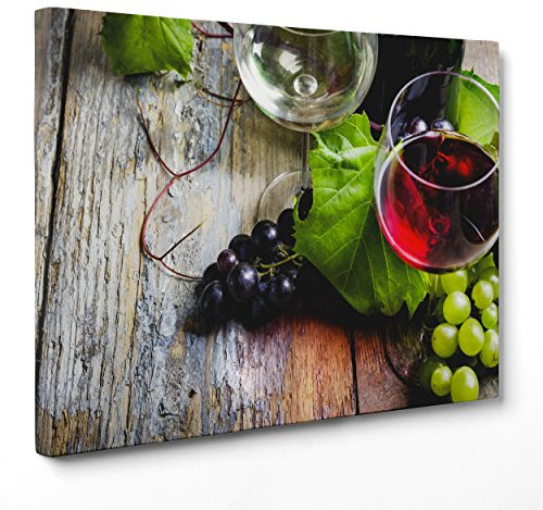 ConKrea QUADRO SU TELA CANVAS - INTELAIATO - PRONTO DA APPENDERE - Vino Rosso - Cantina Selezionata - 30x40cm - Senza Cornice - (cod.2871)
