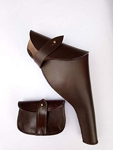 WARCRAFT EXPORTS British 455 Webley Revolver Lederholster, Braun, inkl. British Sam Browne Beutel