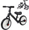 HOMCOM 11 Inch Kids Balance Bike Training Pedal Bicycle W/Removable Stabilizers EVA Tyres Adjustable Seat Height 2 to 5 Years Gift for Boys Girls Black