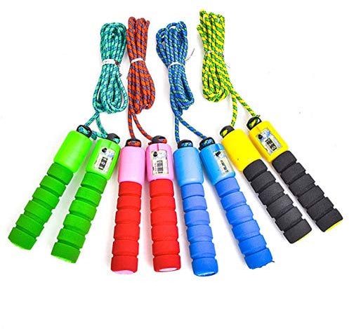 Washranp Skipping Rope Number Counter Fitness Lose Weight Adjustable Adult Children Skipping Jump Rope Plastic Skipping Ropes for Kids - Outdoor Activity Random Color