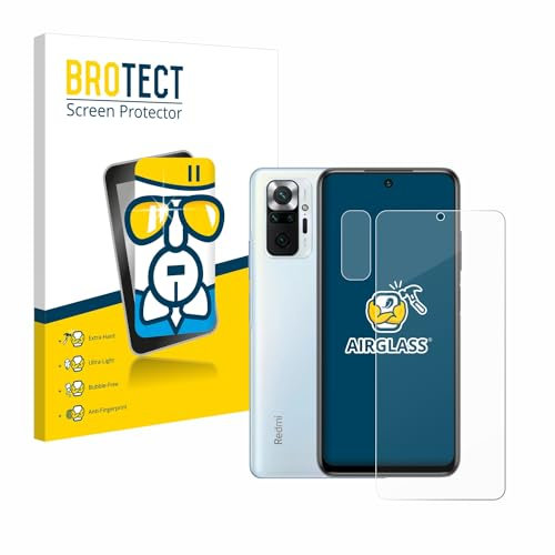 BROTECT Schutzglas für Xiaomi Redmi Note 10 Pro (Display+Kamera) Schutzfolie Panzer Folie Glas Displayschutz Made in Germany [ 9H, Anti-Fingerprint]