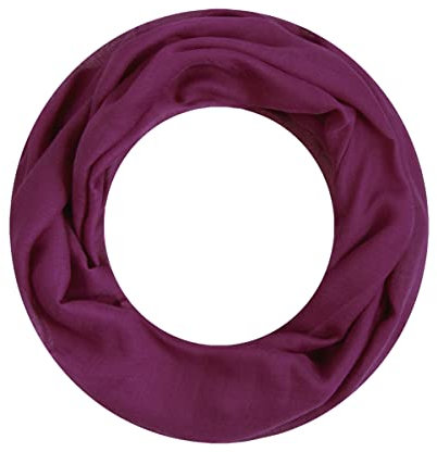 Majea Loop Alice schmaler Damen-Schal Loop Frühlingsschal Schlauchschal Rundschal Tuch uni unisex unifarben einfarbig Halstuch (beere), 160x52