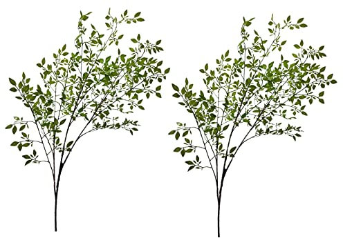 HELTER Künstliche grüne Zweige, 100 cm, künstliche Eukalyptusstiele, grüne Pflanzenzweige, künstliche Sträucher, Zweige für Zuhause, Tischdekoration, 2 Stück