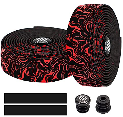 Chooee Road Bike Handlebar Tape,2PCS Bicycle Bar tape,Red.