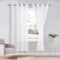 DWCN Sheer Voile Vorhang Transparente Gardine mit Ösen 2 Stücke Ösenschal für Wohnzimmer, Babyroom，Schlafzimmer, Weiß, 210x132cm(HxB)