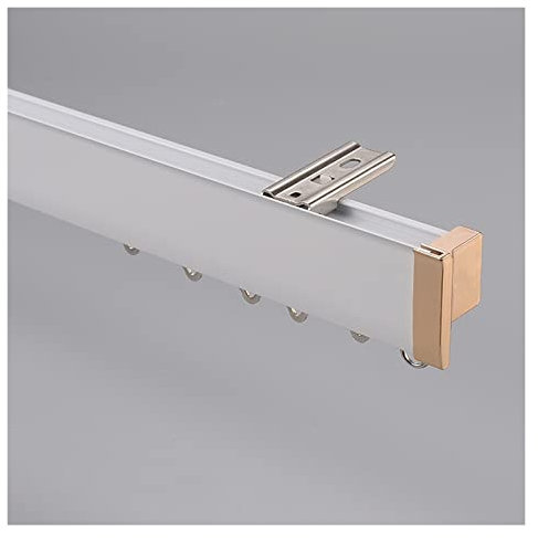 VAHOOO Decken-Vorhangschiene, 1m~5m, Raumteiler Vorhangstange, Aluminium Gardinenschiene Set Für Bett Vorhänge, Privatsphäre Wohnzimmer Schlafzimmer Dusche (Color : White -B, Size : 4x1m)