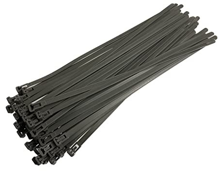 Lot de 50 serre-câbles réutilisables en plastique de qualité supérieure (7,2 mm x 300 mm, gris)