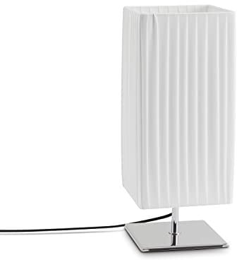 Paco Home Tischleuchte Wohnzimmer Nachttischlampe Stoffschirmlampe Lampenschirm Tischlampe Holz Modern E27 Uni Chrome
