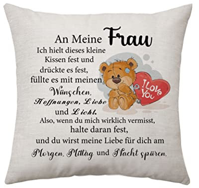 Meine Frau Geburtstagsgeschenk: Kissenbezug für Frau von Mann - Valentinstag & Hochzeitstag Geschenk