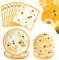Kesote Party Supplies Bee Themed Dinnerware Set Paper Plates Napkins for Birthday Party Baby Shower Wedding Party Serve for 24 Guests