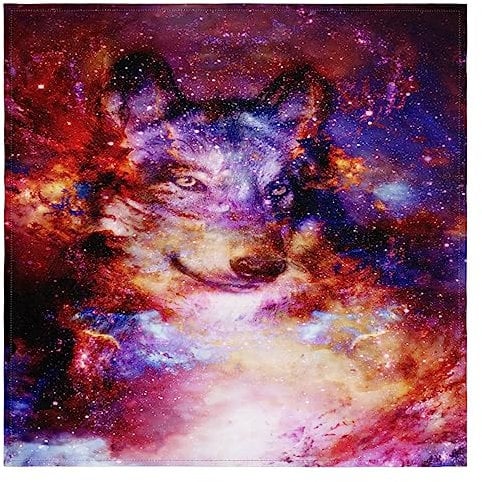 Galaxy Space Wolf Stoffservietten Set von 1 Wolf wiederverwendbaren, waschbaren Servietten für Küche Esstisch für Zuhause Abendessen Hochzeit Bankett Bankett Party 50,8 x 50,8 cm
