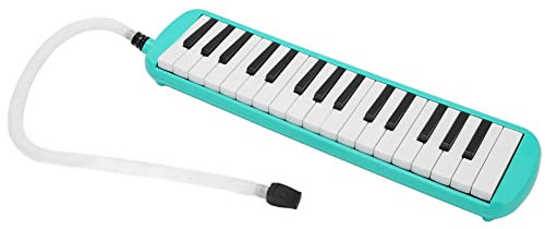 32-Tasten-Air-Piano-Tastatur Air-Piano-Tastatur Mundklaviere Melodica-Instrument mit Kurzem Mundstück Weiche Blasrohr-Wisch-Tragetasche (Grün)