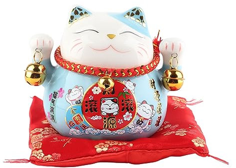 Maneki-Neko Glückskatze als Spardose, 11,4 cm Winkekatze Porzellan Maneki Neko als Spardose Fengshui Katze Süßer Fortune Wealth Begrüßungskatze Glücksbringer Glückskatze für Heimdekoration