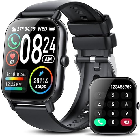 DUSONLAP 2024 Montre Connectée Femme Homme avec Appel Bluetooth, 1.85 Smartwatch avec 112 Modes Sportifs Podometre, Montre Sport Etanche IP68
