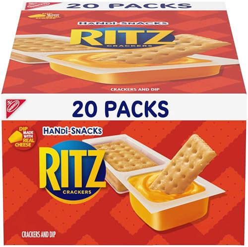Handi-Snacks RITZ Crackers 'N Cheesy Dip Snack Packs, 20 paquetes de aperitivos