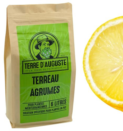 Terre d'Auguste - Terreau Agrumes Citronnier et Plantes Méditerranéennes 6L - Qualité Premium pour Vos Agrumes