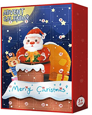 FGUUTYM Einnahmen Ausgaben Adventskalender 2022 Öffnen Sie jeden Tag 24 Ornamente. Kompletter DIY-Armband-Weihnachts-Countdown-Kalender Tisch Kalender 2022 (Red, One Size)