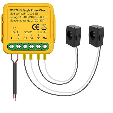 per Tuya Smart Energy Meter WIFI, misuratore di energia WiFi per Smart Life con morsetto CT Smart Home Energy Monitor in tempo reale (B)