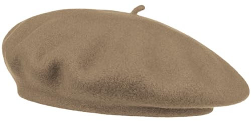 Van Der Rich ® - Baskenmütze (100% Wolle) Französisch Einfarbig - Damen (Braun352)