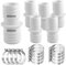 6 Stück Schlauchverbinder 32mm, Pool Adapter, Poolschlauch Set Mit 12 Edelstahl Schlauchschellen