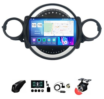 9 Pollici Android 12 Auto Stereo Radio 2 Din per BMW Mini Cooper R56 R60 R51 2006-2014 con Telecamera Posteriore Comandi al volante Bluetooth GPS Car Play senza fili FM Radio WIFI ( Size : S200 2+32G