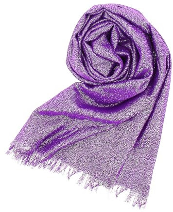 Stellazeta Stola Elegante Cerimonia Viola con Lurex Argento, Coprispalle Donna per Abito, Scialle per Vestiti Eleganti, Sciarpa Leggera Estiva
