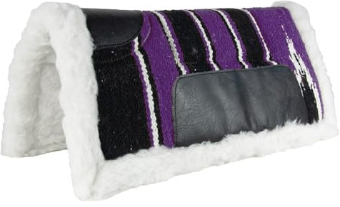 Brama West Westernpad Nikan - mit Webpelzrand stoßabsorbierend - Schwarz/Lila - Größe 80 x 80cm
