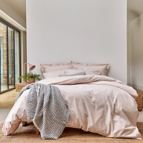 Christy 200TC Organic King Duvet Cover Set | Powder Pink | 100% Certified Organic Cotton Bedding | Super Soft and Smooth Bed Linen