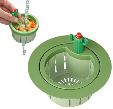 Cactus Sink Strainer, Kitchen Sink Drain Basket, Cactus Kitchen Sink Filter, Auto Press Kitchen Sink Drain Stopper for Kitchen & Bathroom