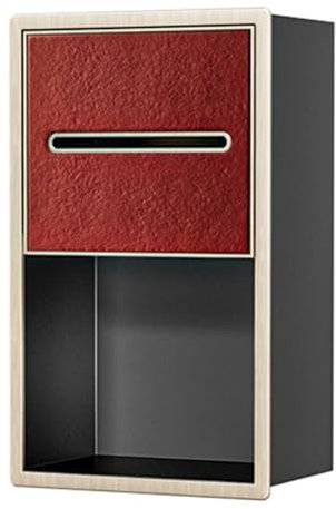 HJLKDYM Toilettenpapierspender Mit Versenkter Wandnische, Keine Fliesen Zur Aufbewahrung Erforderlich, Toilettenpapierhalter Aus Edelstahl Mit Ablage, Mehrfarbig(Gold Frame+red)