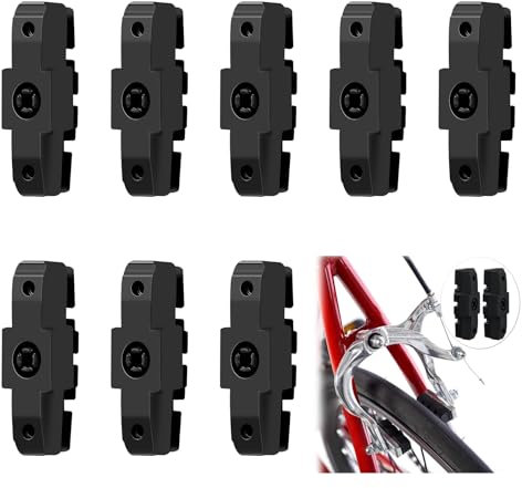 QUTHZZHY BremsbeläGe für Magura HS11/ HS22/ HS24/ HS33/ HS66, 8 Stück Rennrad Bremsbeläge, BremsklöTze Fahrrad, Starke Bremsleistung, für Fydraulische Felgenbremse, Schwarz