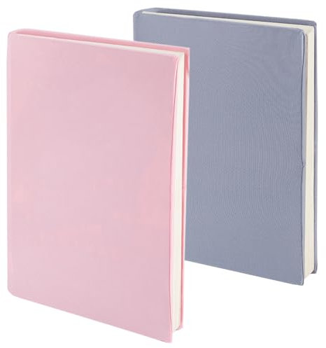 craspire 2 Farbe Dehnbarer Buchumschlag Rosa Grau Lila Waschbar Wiederverwendbar Große Buchhülle Aus Nylon Buchschutz Elastische Notizbuchumschläge Für 9x11 Zoll Hardcover Bücher Lehrbücher Geschenke