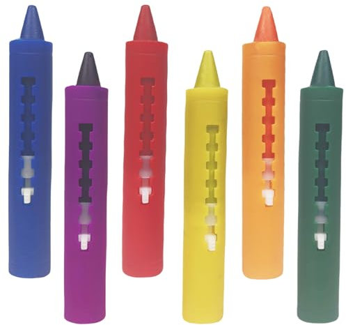 AMFUN Lápices de Colores para Baño, 6 Piezas Crayones De Baño para Niños, Crayones de Baño Lavables Multicolores, Juguetes para Bañera y Ducha para Niños, Dibujar en Azulejos y Cerámica