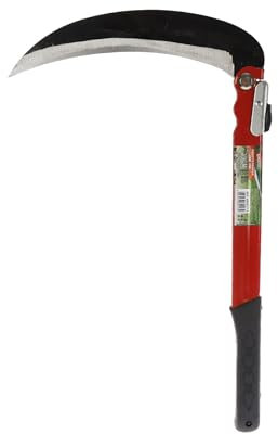 A2ZWORLD Falce Pieghevole 39cm, Giardinaggio Multiuso, Falce da Erba per Diserbo, Falce di Sicurezza Portatile per Escursionismo di Emergenza, Attrezzi Falce, Lama 21cm