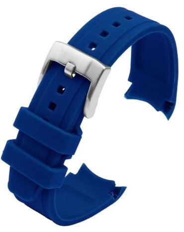 HUTBUVEAW Bracelet de Montre en Caoutchouc de Silicone à extrémité incurvée for Water Ghost for Citizen for Tissot for Seiko 20MM 22MM Bracelet de Sport for Hommes Ceinture Universelle(Blue,20mm)