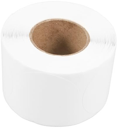 HOUDERCO 1rolle Runde Selbstklebende Thermopapieretiketten Wasserfest Vielseitig Einsetzbar Für Drucker Barcodes Und Qr-codes Für Logistik Und Einzelhandel