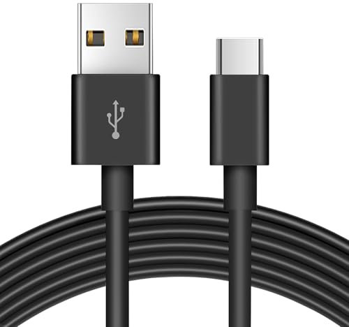 ANLINK 3M Long USB C Cable, Durable USB A to USB C Charging and Data Sync Cord, Power Extension Cable for Any Type C Enabled Security Cameras Phones Tablets Switch Pro Controller and More(Black)