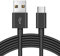 3M Long USB C Cable, Durable USB A to USB C Charging and Data Sync Cord, Power Extension Cable for Any Type C Enabled Security Cameras Phones Tablets Switch Pro Controller and More(Black)